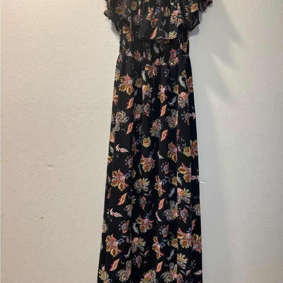 Black Floral Off-Shoulder Mini Dress - Picture 8 of 10